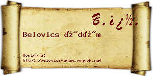 Belovics Ádám névjegykártya
