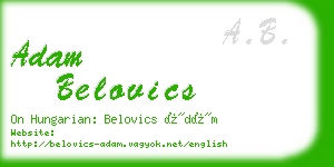 adam belovics business card